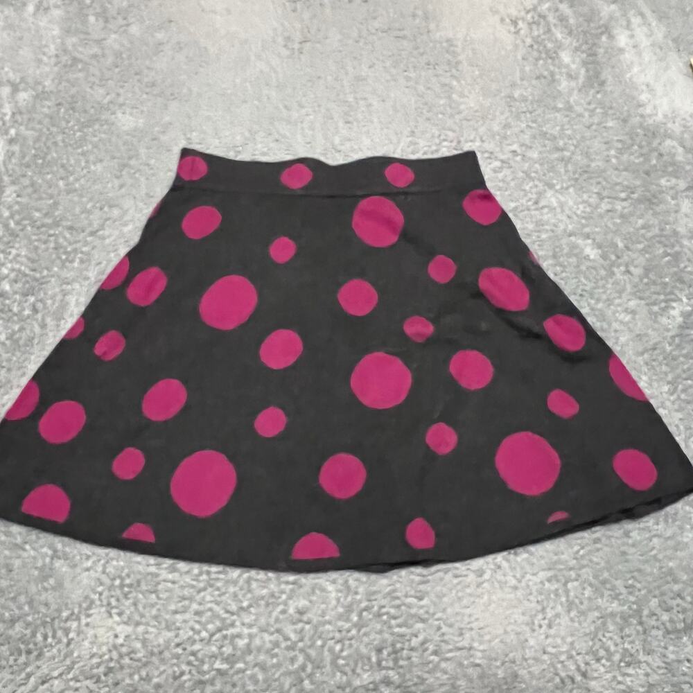 Krimson Klover Skirt Womens Small Gray Pink Merino Wool Silk Blend Polka Dot - Picture 2 of 6